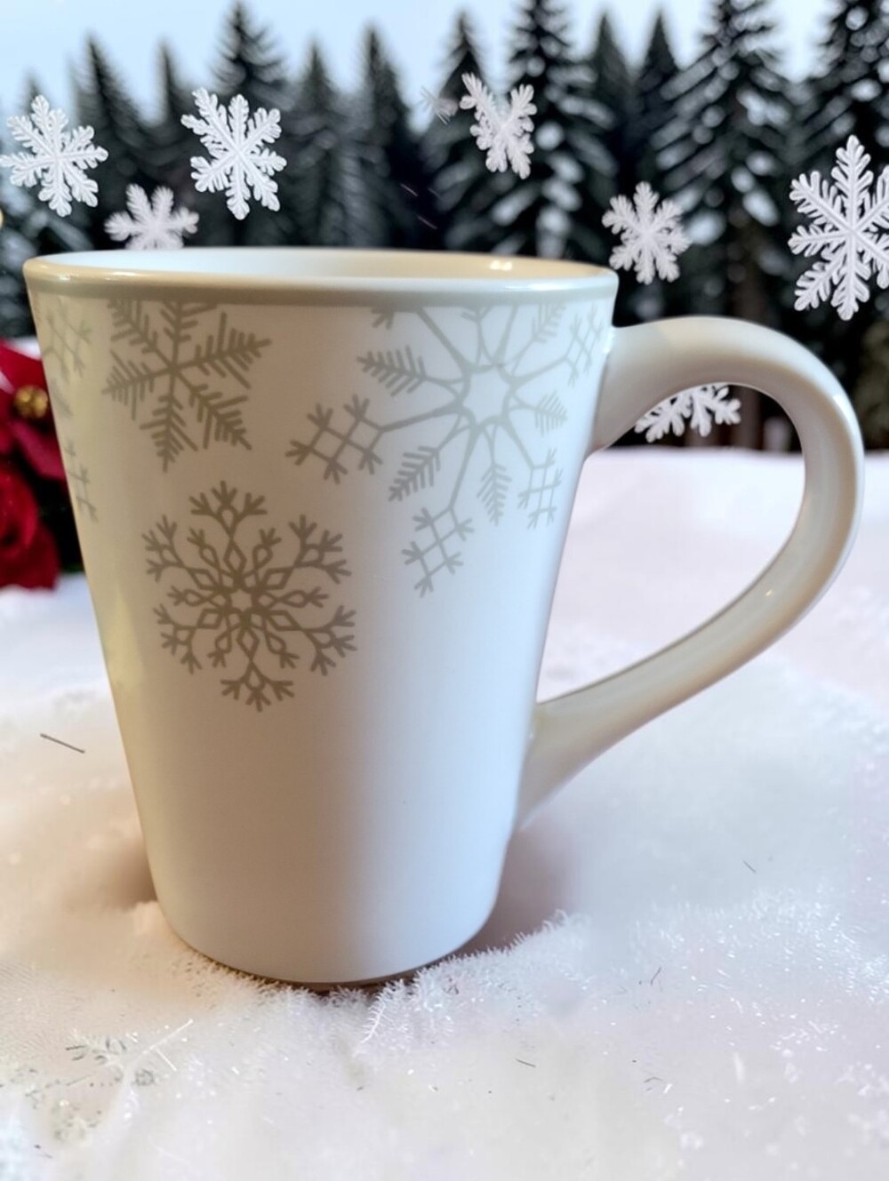 1 Home Expressions Christmas Tabletop Snowflake Stoneware Tea Coffee Cup
